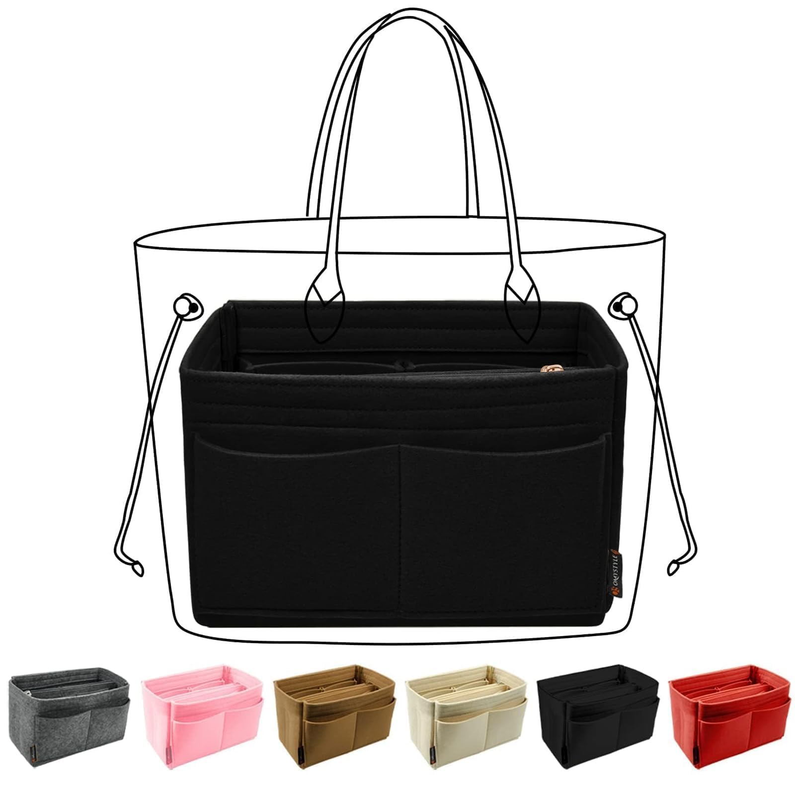 OMYSTYLE Felt Purse Organizer Insert
