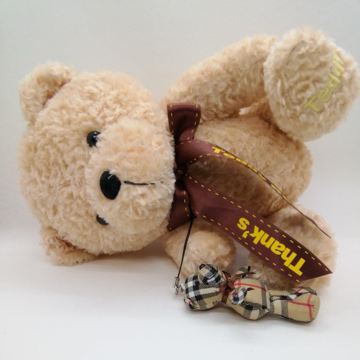 Thank's Teddy Bearぬいぐるみと小さいBear付き Amazon.co.jp: Thank Teddy Bear with Mini Mascot Plush Toy
