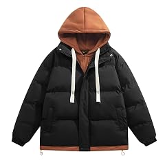 Men Winter Coats Heavyweight Long Sleeve Hooded Jacket Puffer Full Zipper Down Hoodie 2025 Trendy Winter Outwear