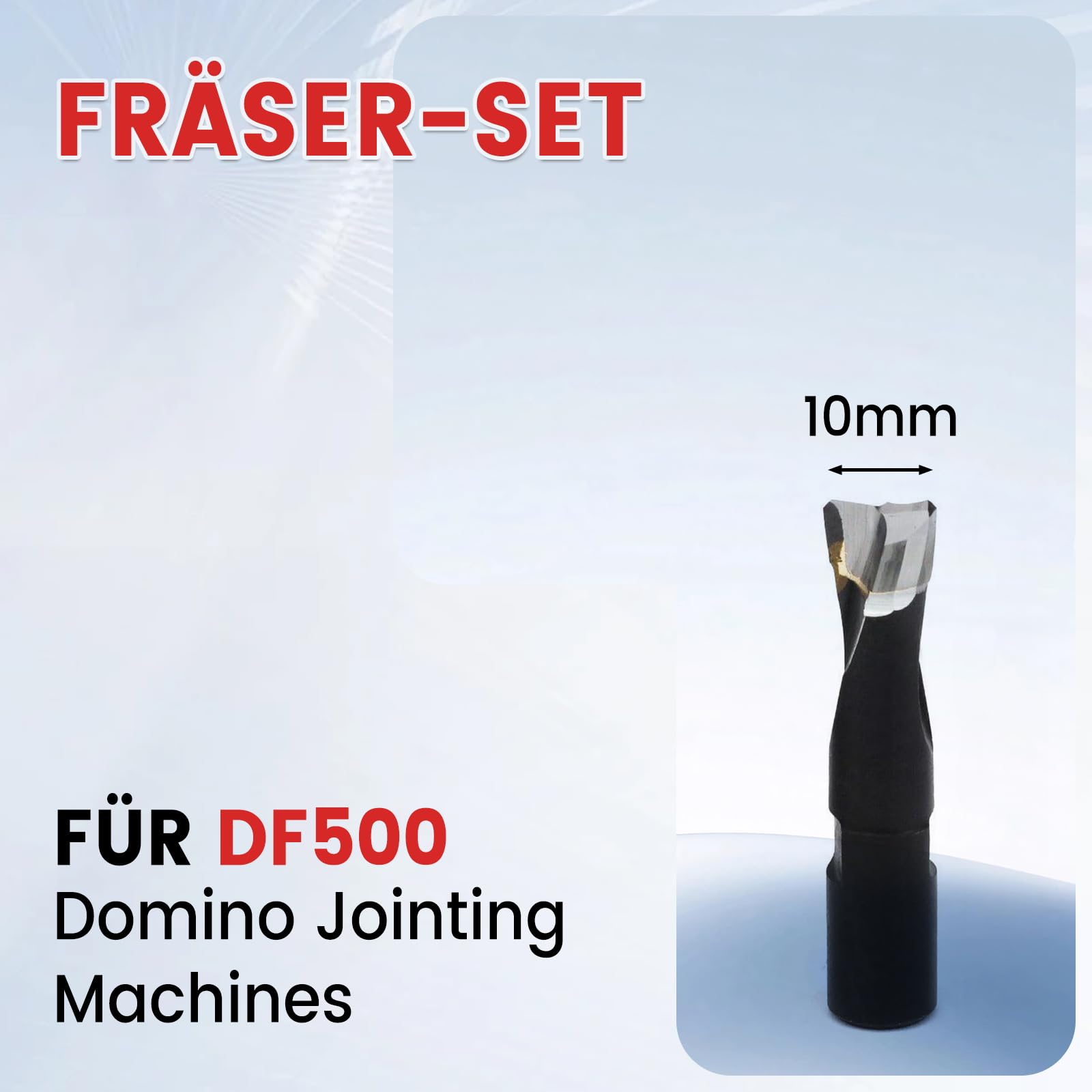 Findbuytool Fresa per fresa con gambo da 10 mm, in carburo di tungsteno, con foro per fresatrice per fresa per Festool DF500 Domino Router, dimensioni 10 mm (1 pezzo)