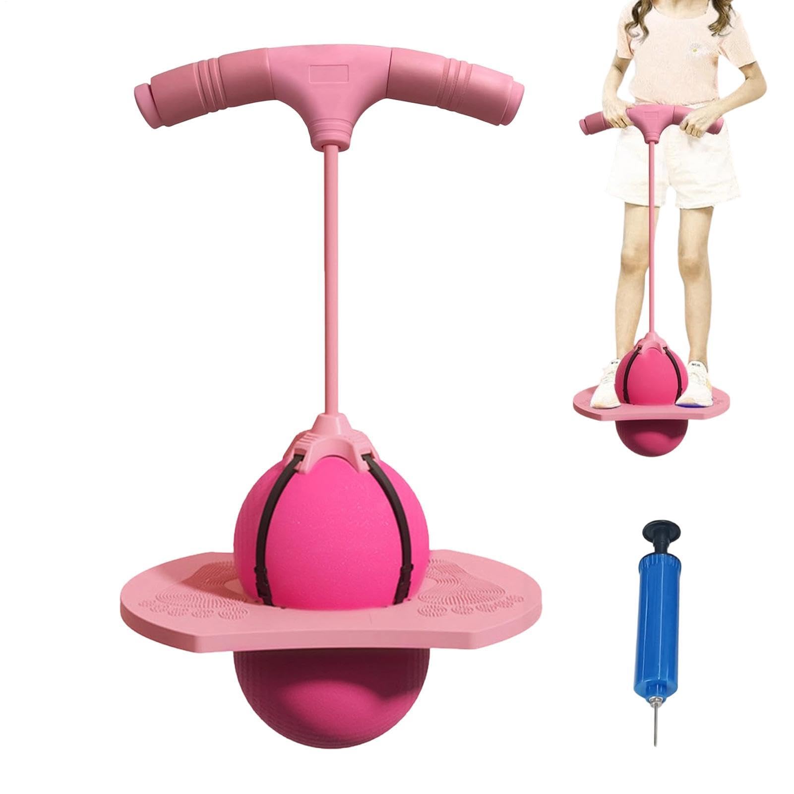 Balance Jumping Ball, with Handle and Ball Pump, Anti-Slip Bouncing Exercise Toy, Indoor Outdoor Fun Pogo Stick Alternative
