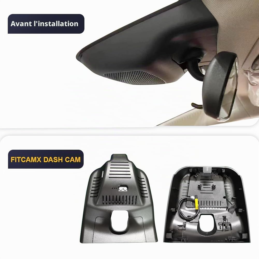 Fitcamx Dashcam Compatible avec Honda HR-V & e:Ny1 2023-2027 European Version, Camera Embarquée Voiture 4K OEM, WiFi Vidéo UHD 2160P, G-Senseur, Enregistrement en Boucle, WDR, Plug & Play, Carte 64Go