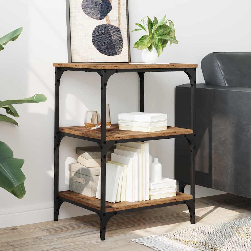 Druckerständer aus Altholz 50 x 41 x 75 cm Holzwerkstoff mit Rollen für effiziente Büroorganisation und modernes industrielles Design