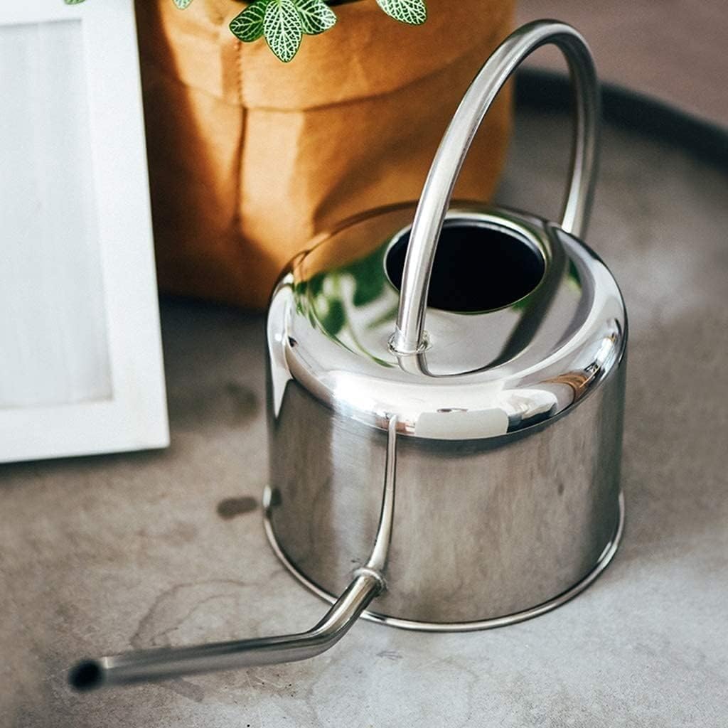 Watering Can Water Can Sprinkling Can Stainless Steel Watering Pot Gardening Potted for Watering Plants Flower Sprinkling Can Watering Can Indoor Plants(Silver,1L)