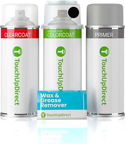 Miniatura 145 de TouchUpDirect 32J - Aerosol de pintura de retoque de obsidiana negra perla metálica compatible con Subaru Exact Match - Kit platino