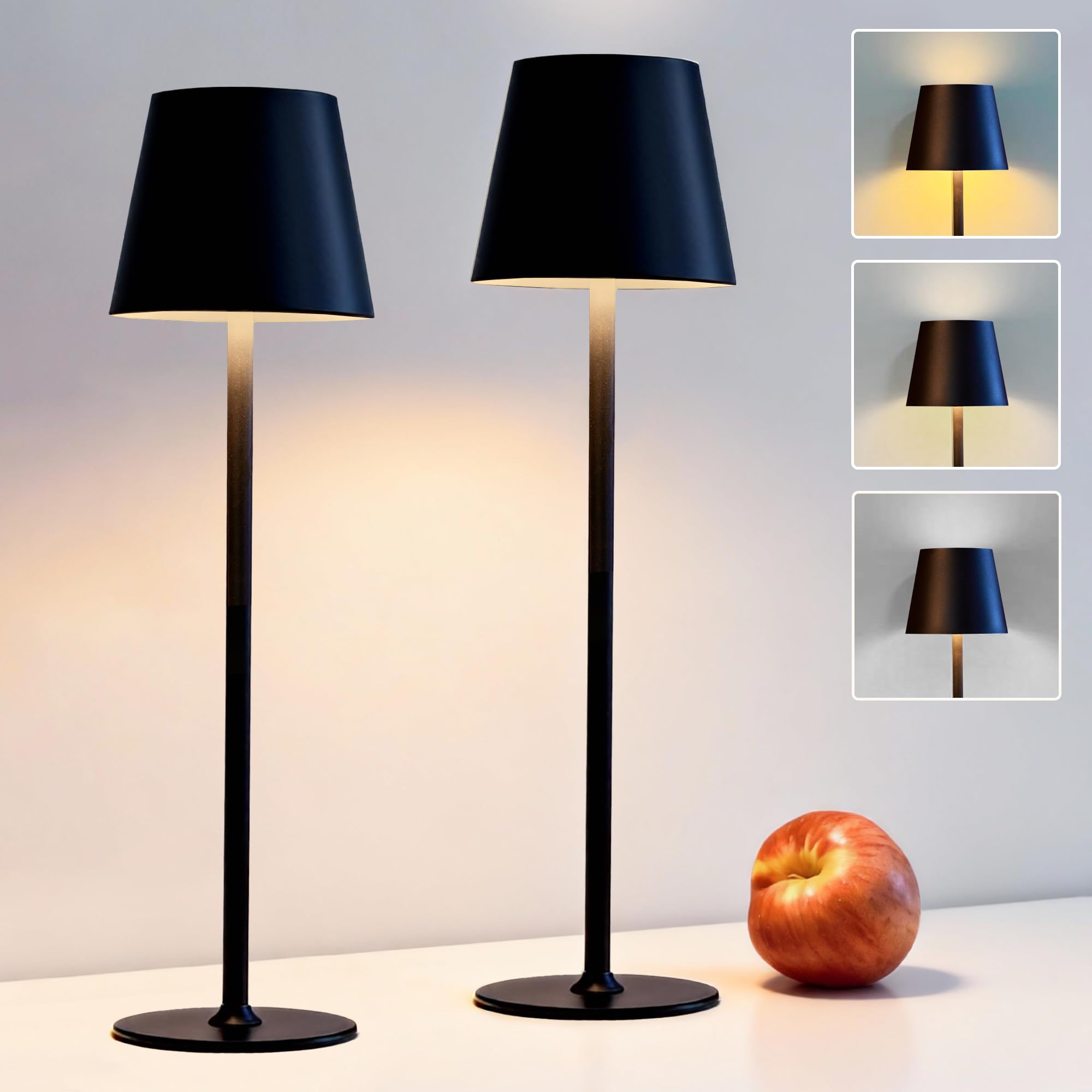 DEELUX LED Dimmbare Akku Tischlampe Kabellose