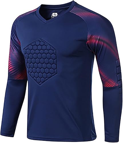 Miniatura 2 de Hansber Kids Boys Soccer Goalkeeper Jersey Padded Goalie Shirts Football Training Uniform Soccer Kit Sweatshirts