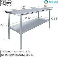 Vista 278 de Mesa de trabajo de acero inoxidable, mesa de metal