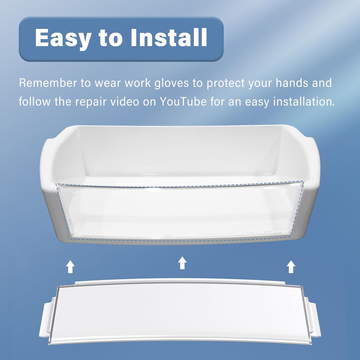 ANTOBLE WR71X10761 Fridge Door Shelves Trim Compatible with GE Refrigerator Replacement Shelf Bin Insert Module for General Electric Refrigerator Parts Door Shelf Front Trim Guard Accessories, 2 Pack
