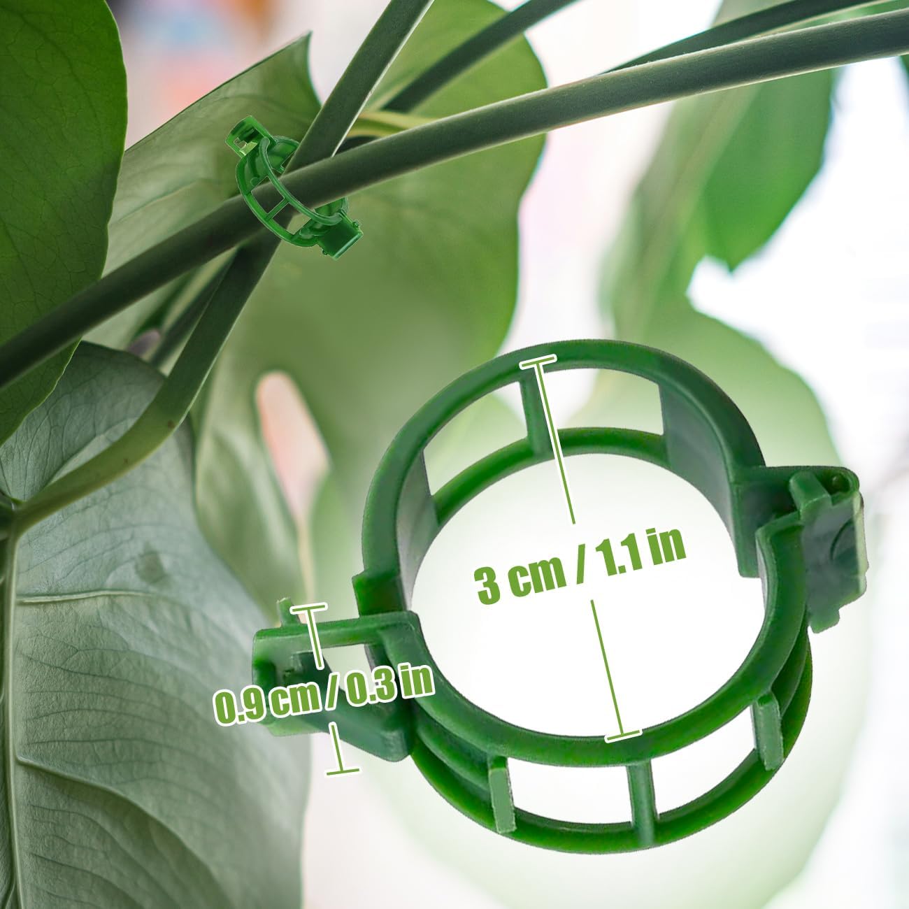 300 PCS Secured Plastic Plant Clip 2025 New Plant Support Clips Tomato Trellis Crop Clip for Plant Vegetables Fruit Flower (Green) image 3