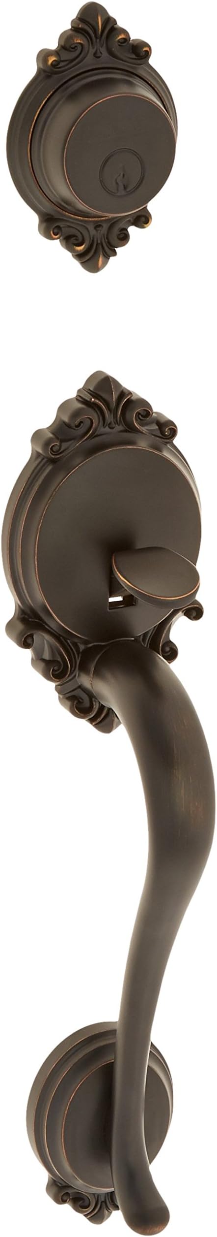 SCHLAGEF92-BRK Brookshire Exterior Dummy Handle (Interior Side Sold Separately), Aged Bronze