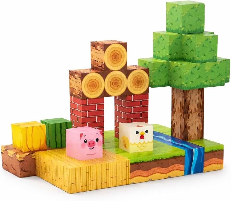 Blocos de Construção Magnéticos 72 Peças, Cubos de Montar Educativos para Crianças 3+ Anos, Brinquedo Infantil STEM com Imã, Criativo e Sensoriais, Empilháveis, 2cm, Presente para Meninos e Meninas