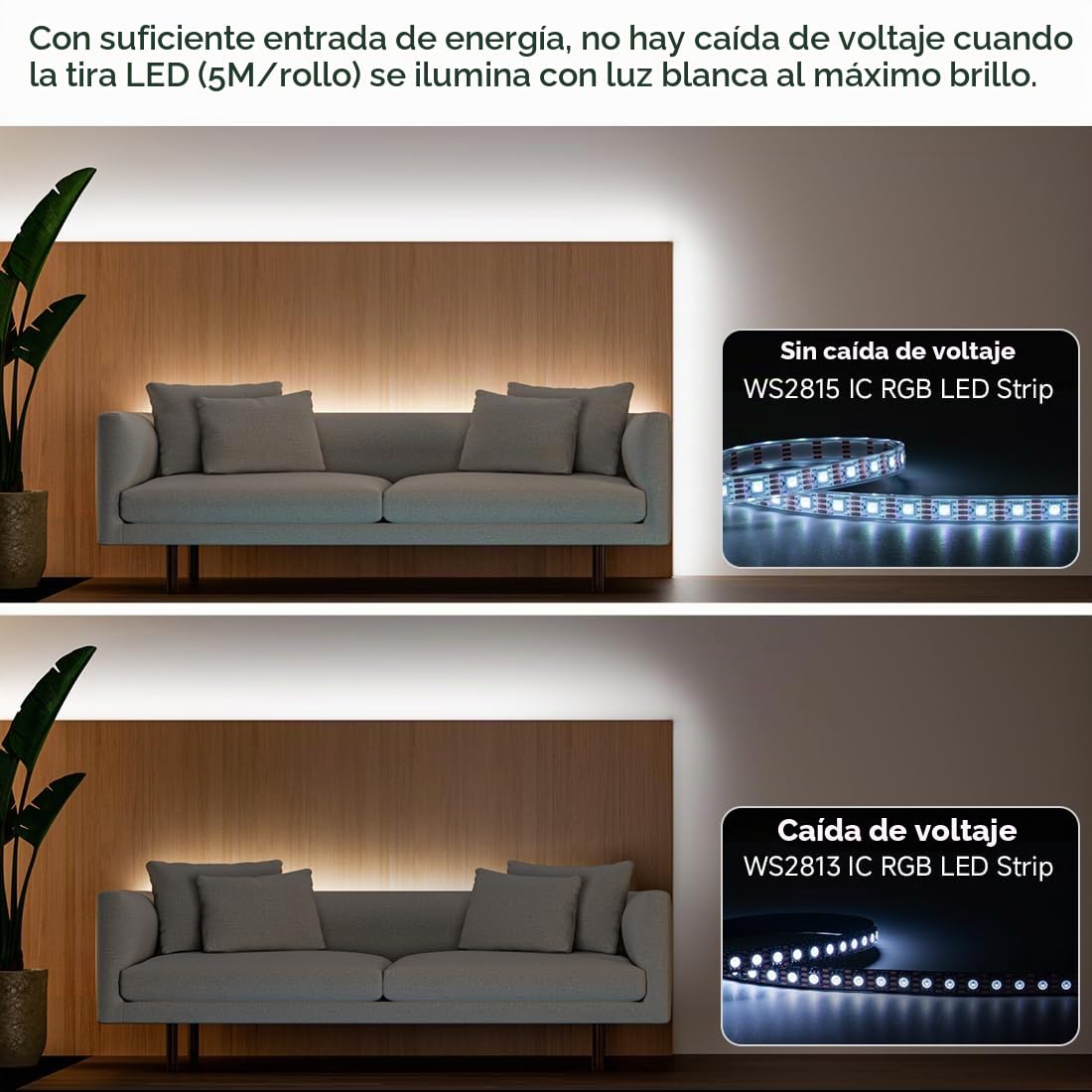BTF-LIGHTING WS2815(Actualizado WS2812B) 16.4ft 300 Pixeles Individualmente Digital Direccionable RGB Doble Señal Tira de LED Flexible 5050 SMD IP65 Impermeable Color de Sueño Mágico DC12V Negro PCB