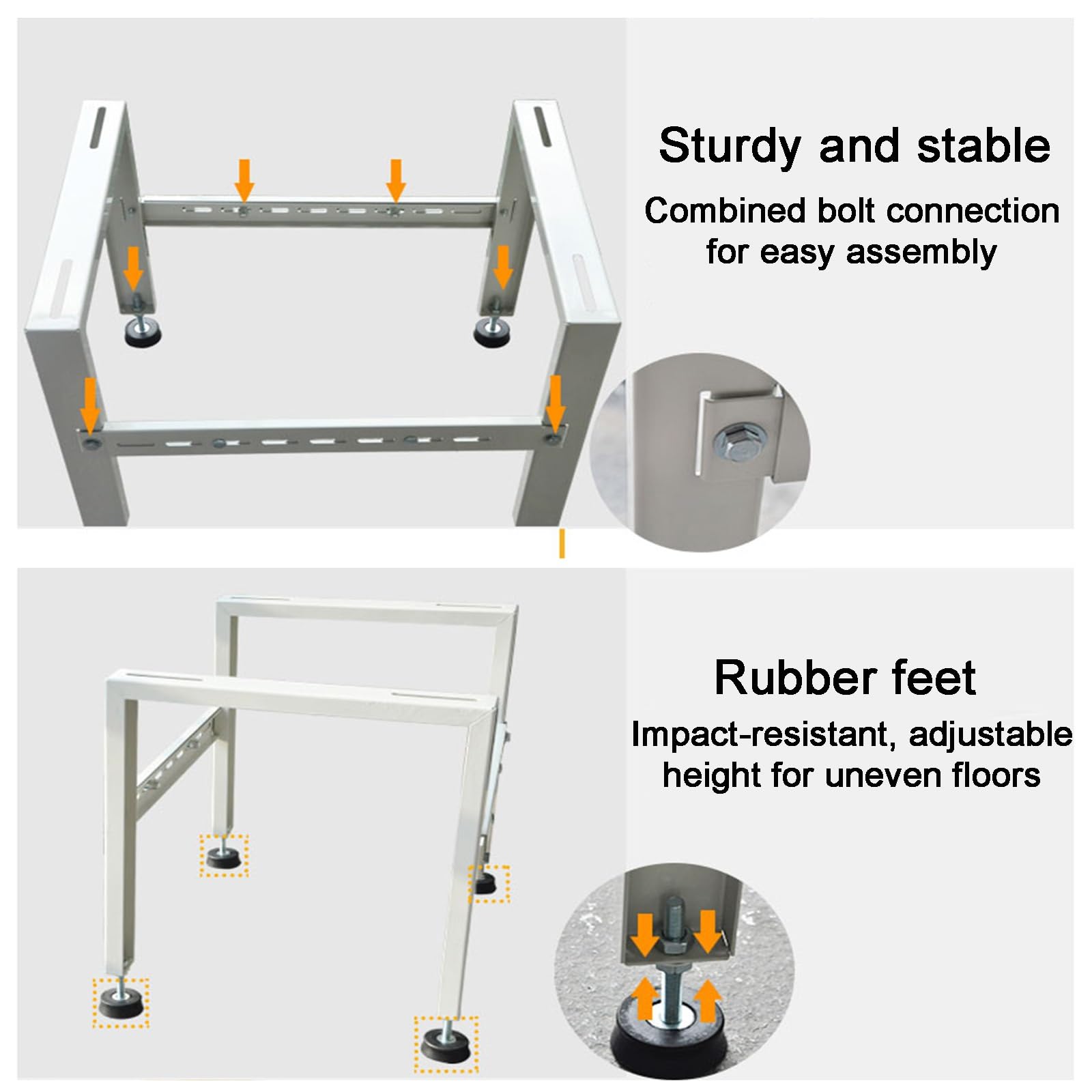 Soporte Aire Acondicionado Exterior, Soporte de Montaje para Minisplit, Base Universal con Doble Amortiguación, Capacidad de Carga: 200 Kg(42cm/16.5in)