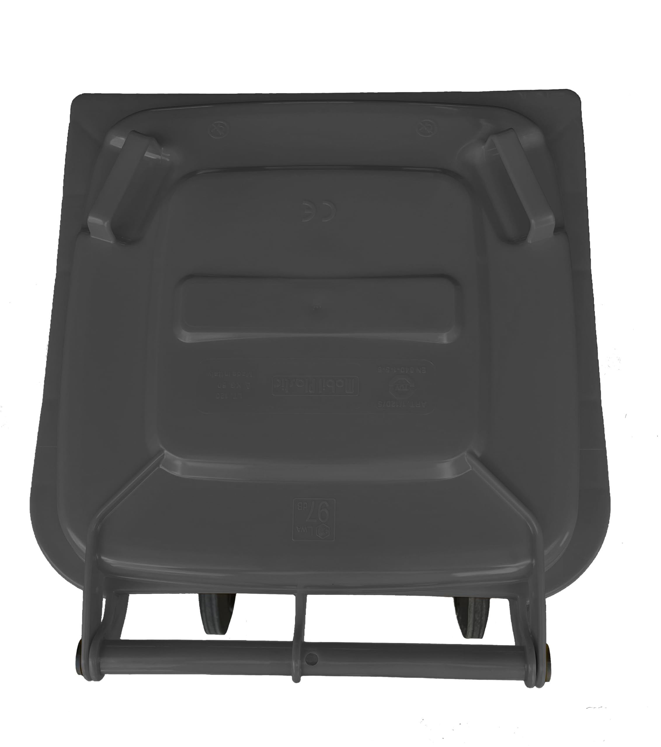 Mobil Plastic - Bidone Raccolta Differenziata 240 Litri con Coperchio e Ruote per Esterni | Colore Grigio | Plastica Resistente | Certificato UNI EN 840