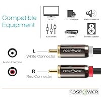 Vista 3 de FosPower Adaptador RCA en Y (3 pies), 1 RCA macho a 2 RCA macho corto y divisor en Y cable de audio estéreo digital para subwoofer, cine en casa