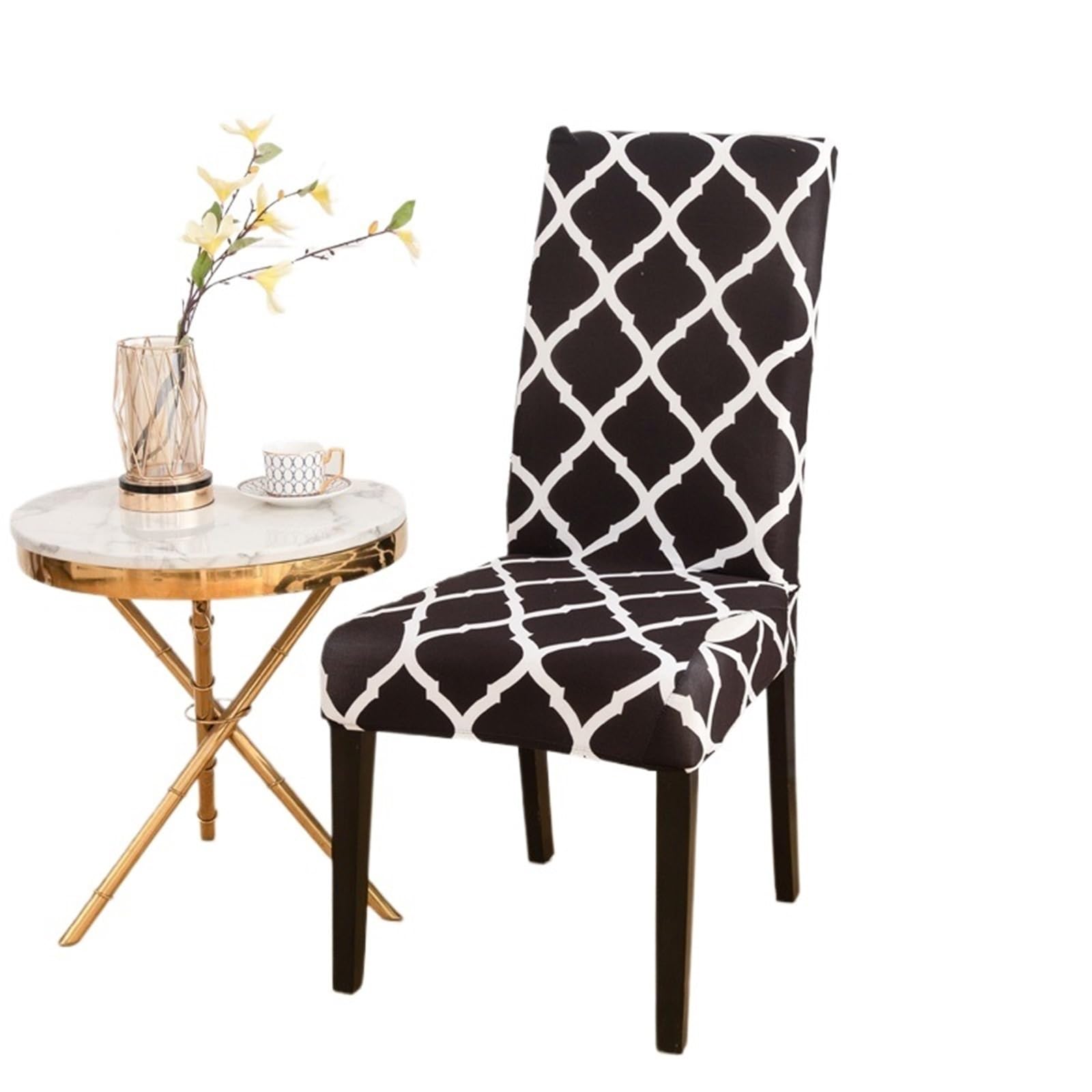 ITRHJTGP Chair Covers Stretch Dining Room Chair Cover Spandex Non-Slip Parsons Kitchen Removable To Clean Trim(V,4pcs chair cover)