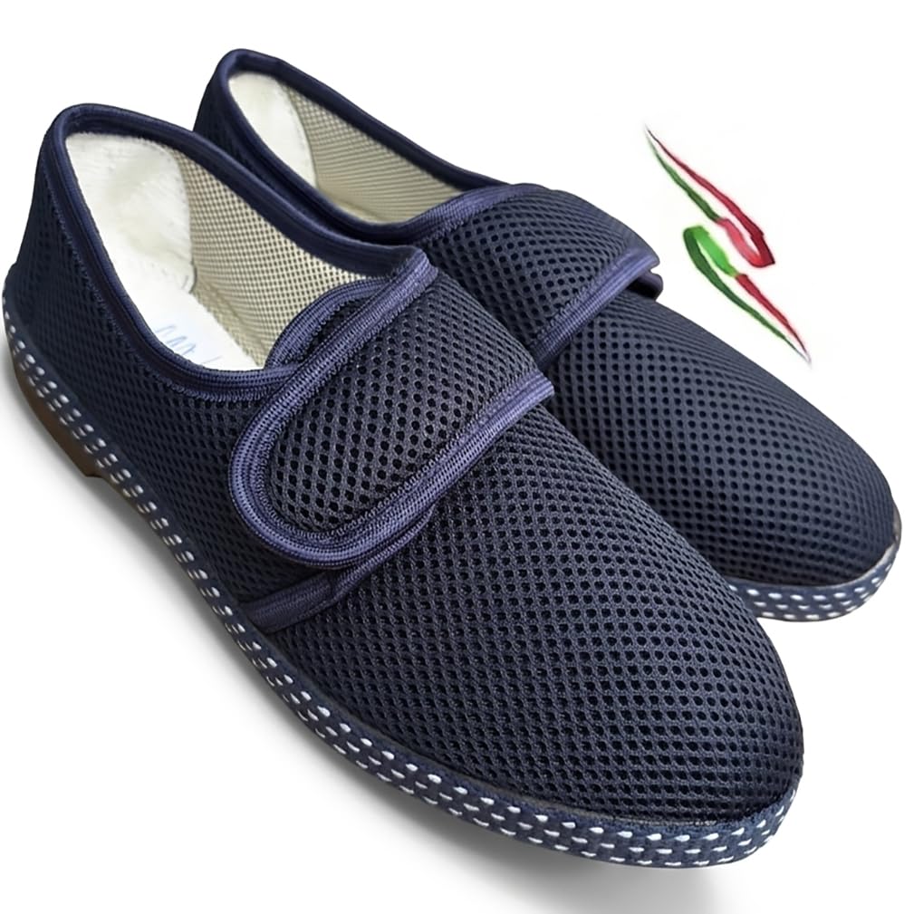 Benessere pantofole uomo estive fresche e leggere scarpe in tela a NIDO D'APE Pinarella SPRIT5 con strappo Made in Italy