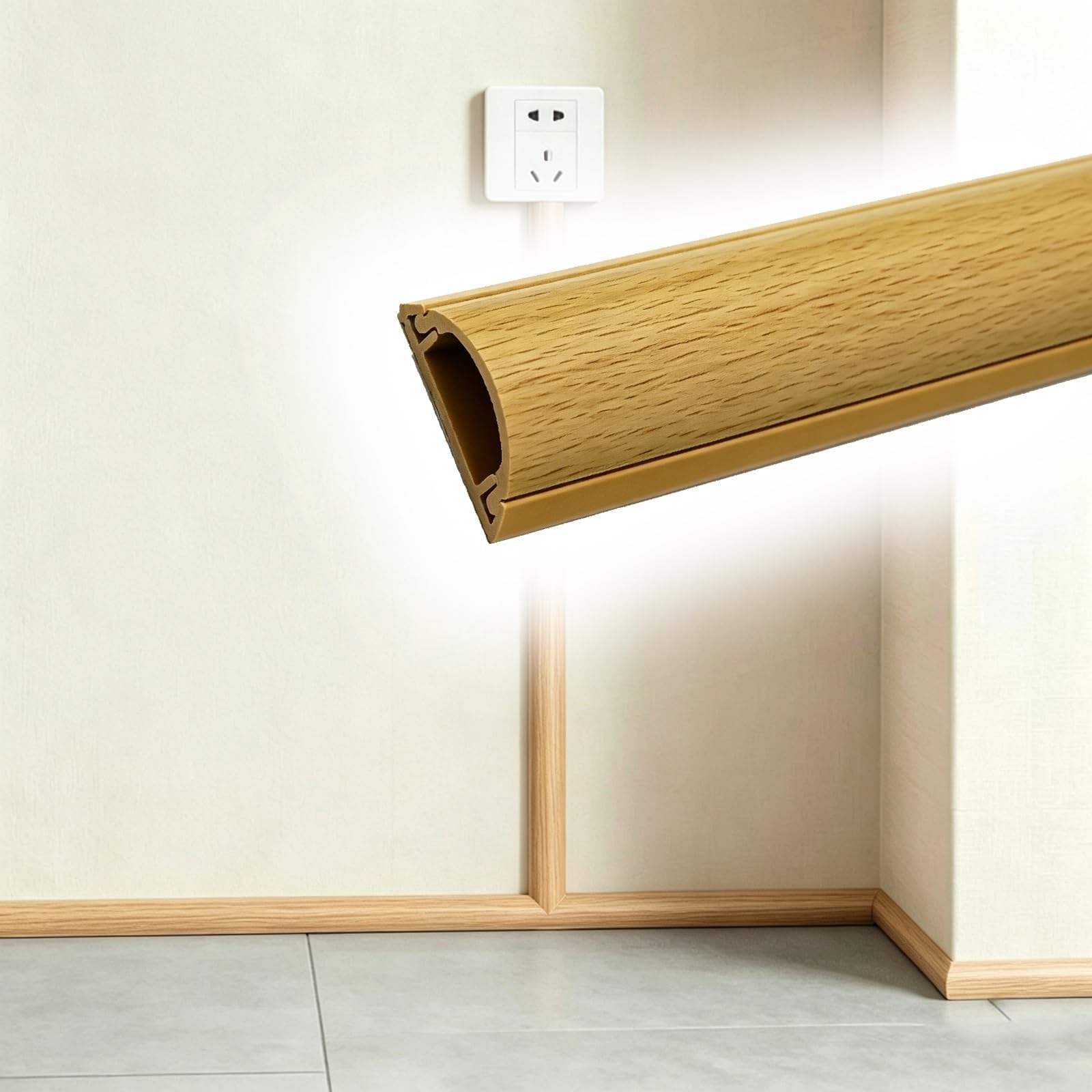 Canaleta Cable Grano De Madera De La Pista De Rodadura del Cable del PVC, Alambres USB HDMI del Ajuste