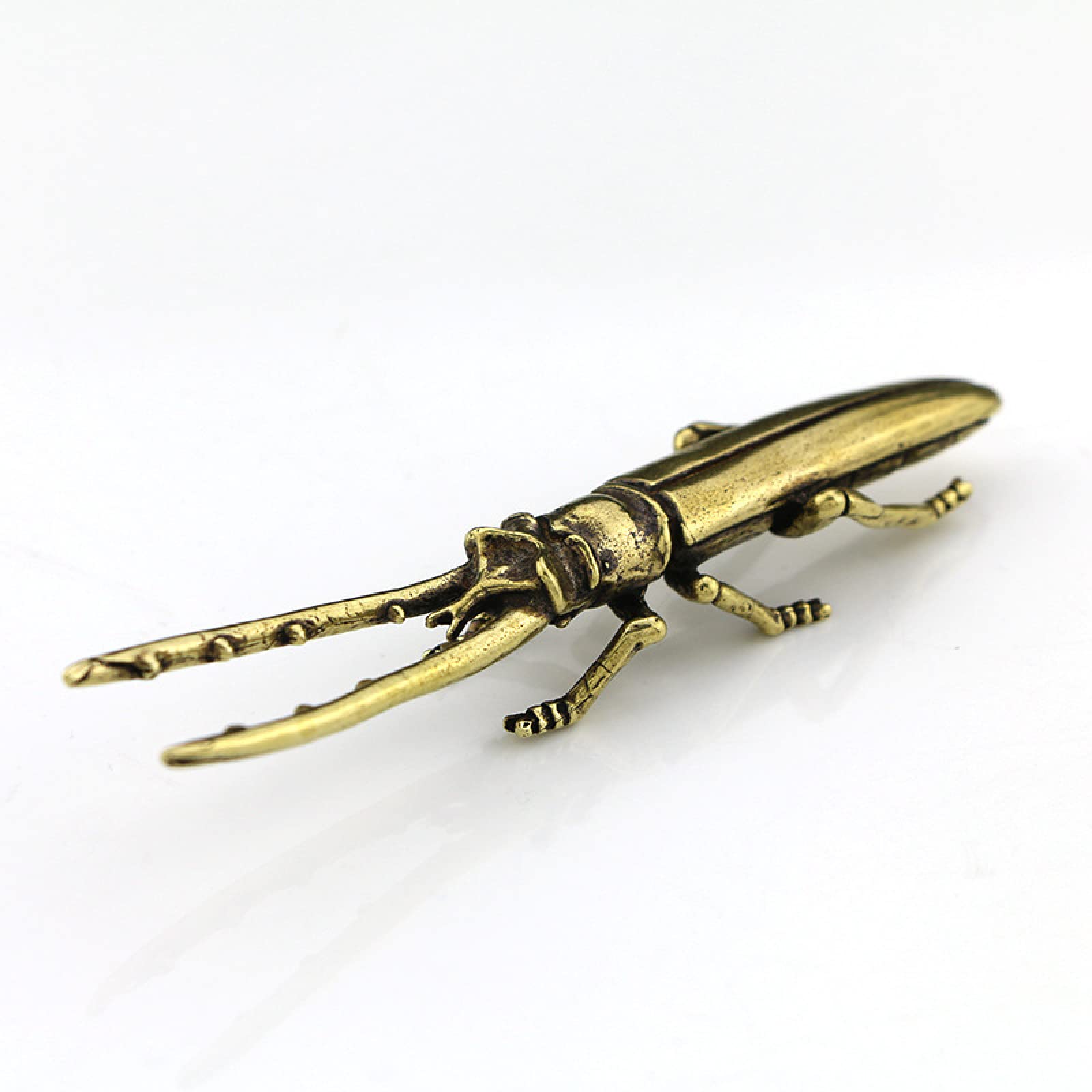 Pendule thé choyé insecte scarabée laiton moulage vintage cuivre