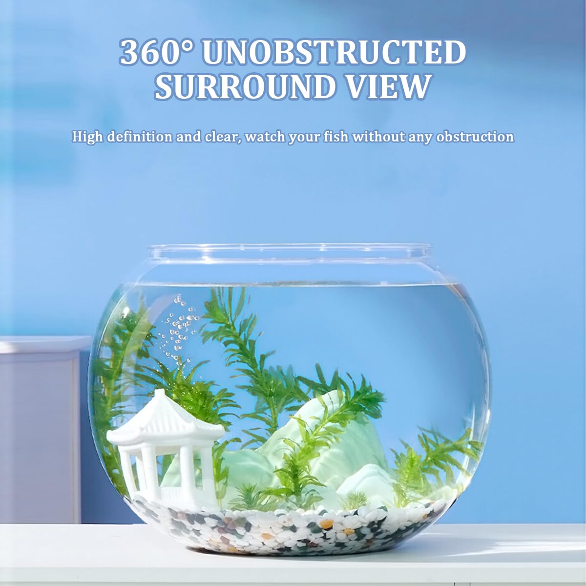 Amazon.co.jp: クリアな視界を備えた丸型プラスチック製水槽、ベタ