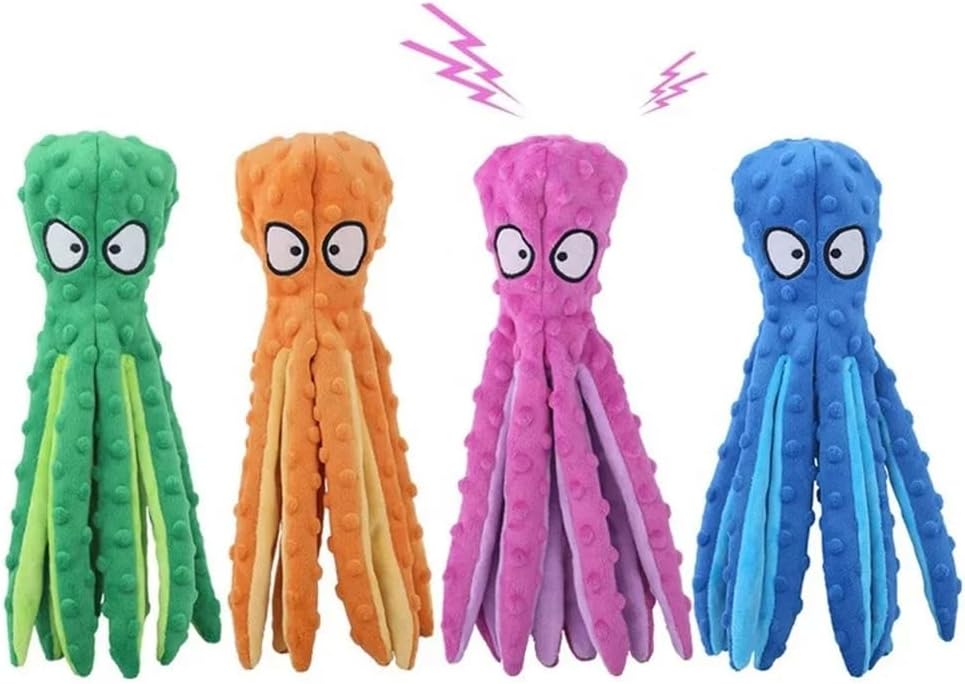 Twilight Pup Purple Octopus Plush Squeaky Dog Toy with Crinkle Sound | Chew-Resistant Toy for Puppy Teething & Tug of War | for Light & Moderate Chewers | Interactive, Enrichment Play!