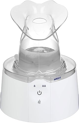 Miniatura 8 de Crane x HALLS Humidificador de niebla caliente 2 en 1 e inhalador de vapor, 0.5 galones, azul y blanco