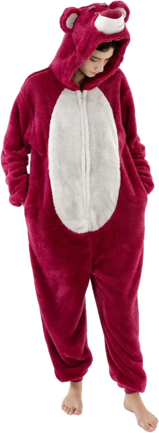 COSUSKET Snug Fit Unisex Adult Onesie Pajamas, Flannel Cosplay Animal One Piece Halloween Costume Sleepwear Homewear - Image 5