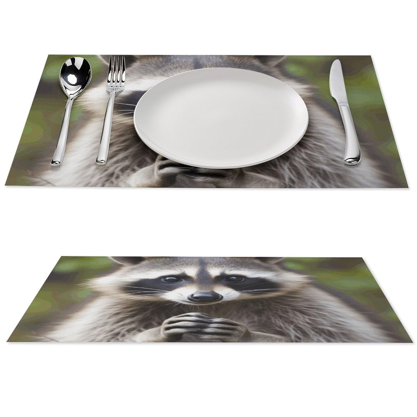 Sets de table raton laveur mignons pour partager des moments joyeux autour de la table