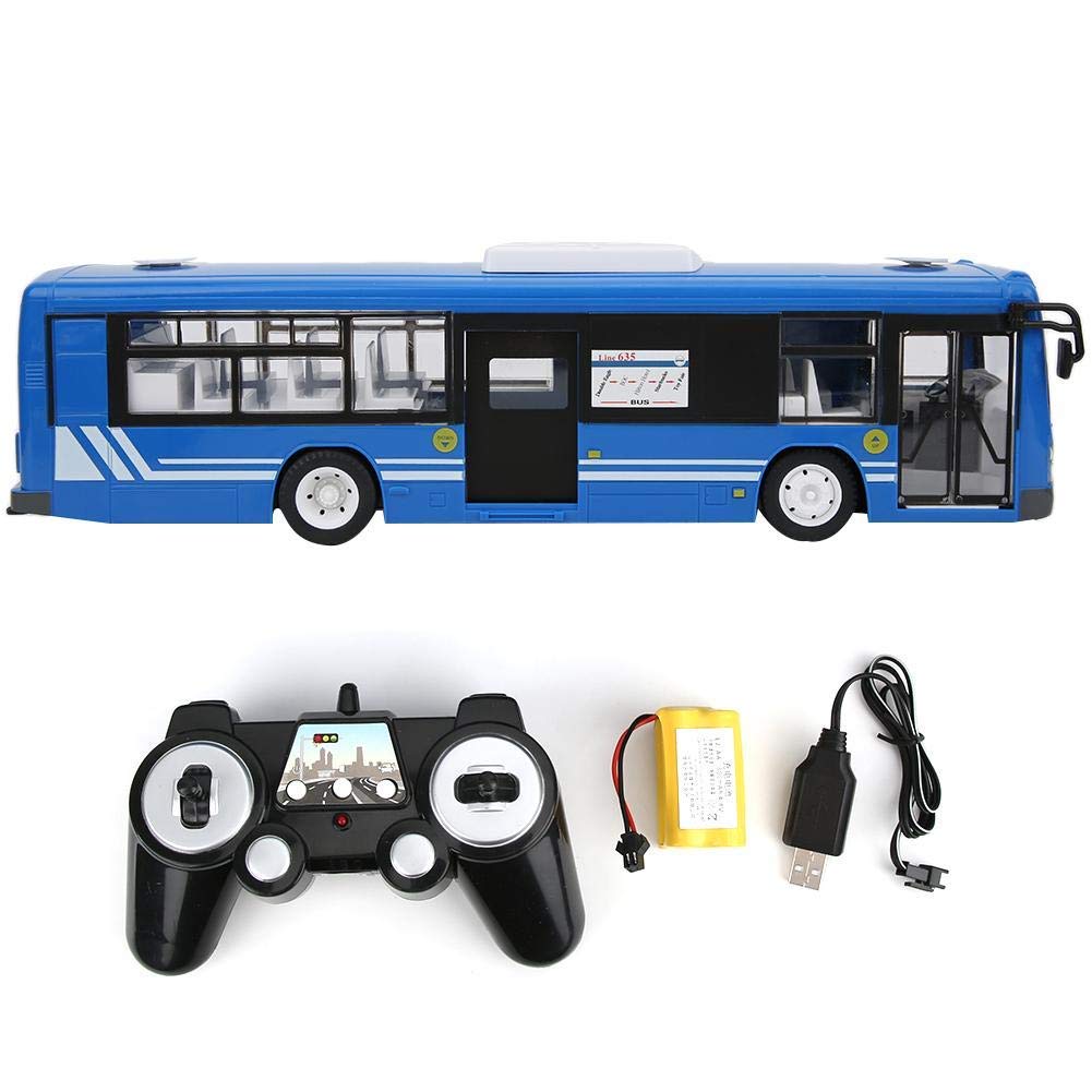 Bus télécommandé, Jouet RC 2,4 GHz avec lumière et son, Voiture modèle pour enfants garçons filles cadeau anniversaire intérieur extérieur