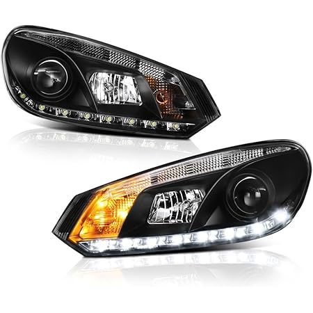 Amazon.com: VIPMOTOZ Black Bezel LED Strip Projector Headlight Headlamp ...