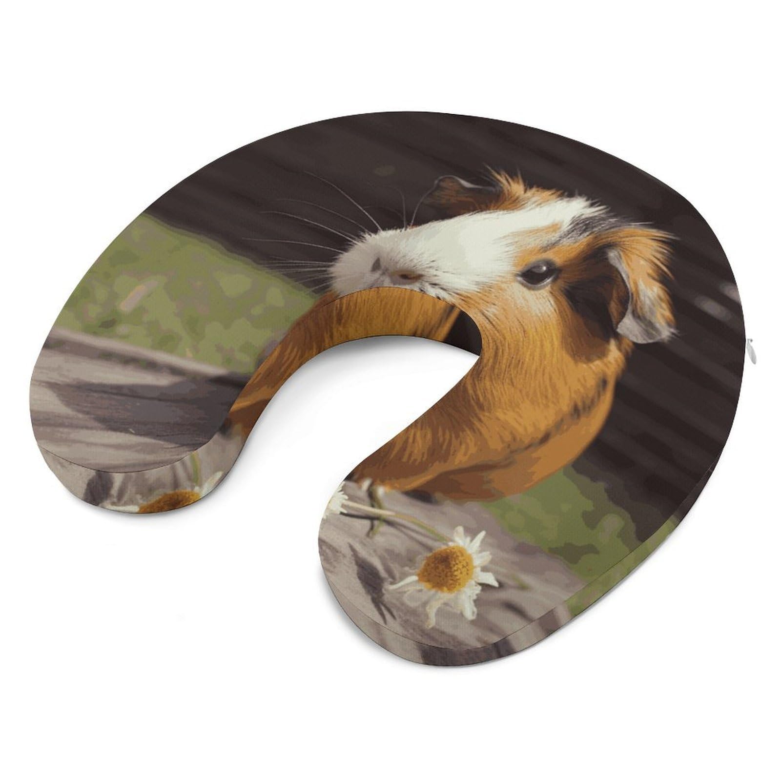 Sonriente (5) almohada en forma de U, núcleo de almohada de espuma viscoelástica, cojín, proporciona apoyo para el cuello, almohada de viaje, adecuada para aviones, coches, hogares y oficinas