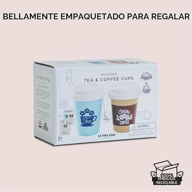 Foto 8 de 8 de Le Toy Van - TV337 - Juego Educativo Set 2 Vasos de Juguete, para niños a Partir de 2 años, Vasos de café…