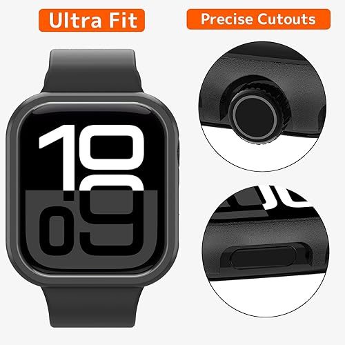Miniatura 2 de NINKI Funda protectora delgada de aluminio para Apple Watch 11 de 1.654 in 2025 y serie 10 de 1.654 in 2024, sin protector de pantalla Funda