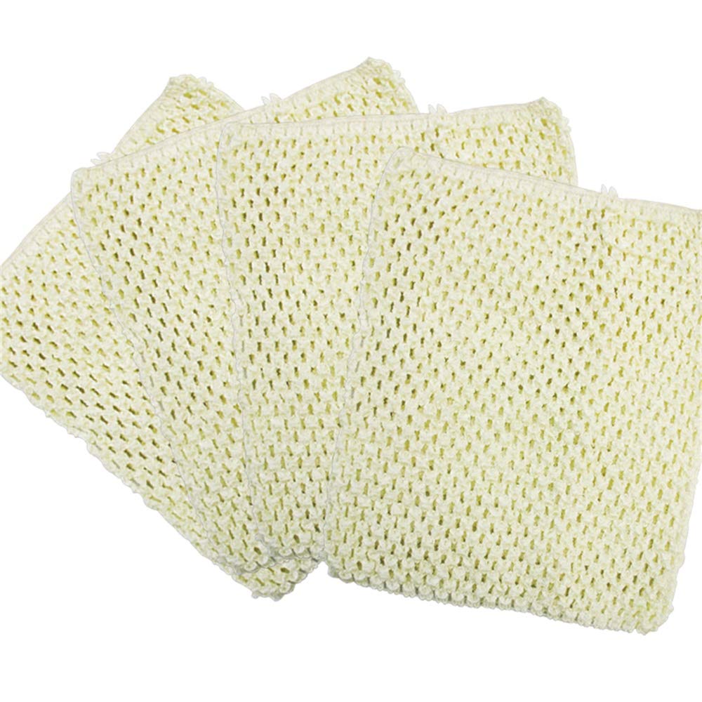 Time to Sparkle 4pcs Crochet Tube Top Crochet Tutu Infant Dress Baby Girls Skirt Pettiskirt, 10"x12", Ivory
