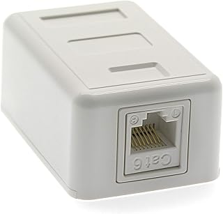 Cat.6 1-Port Surfacemount Box White w/Keystone Jack