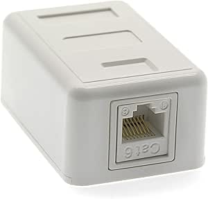 Amazon.com: Cat.6 1-Port Surfacemount Box White w/Keystone Jack ...