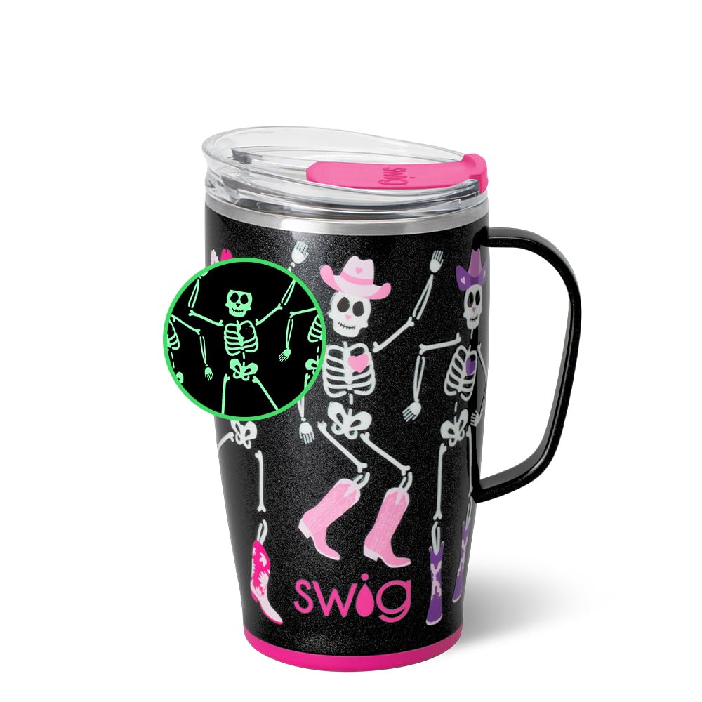 Swig Life Thermobecher für Halloween, 530 ml, isolierter Becher mit Griff und Deckel, Reise-Kaffeetasse, Becherhalter, Edelstahl, 530 ml, wiederverwendbar, isoliert mit Deckel (Let's Go Ghouls)