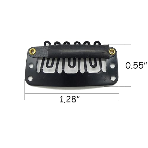Miniatura 2 de TIHOOD 50 clips a presión para extensiones de cabello, teje en forma de U, clips metálicos para peluca con goma de silicona, tamaño pequeño, color
