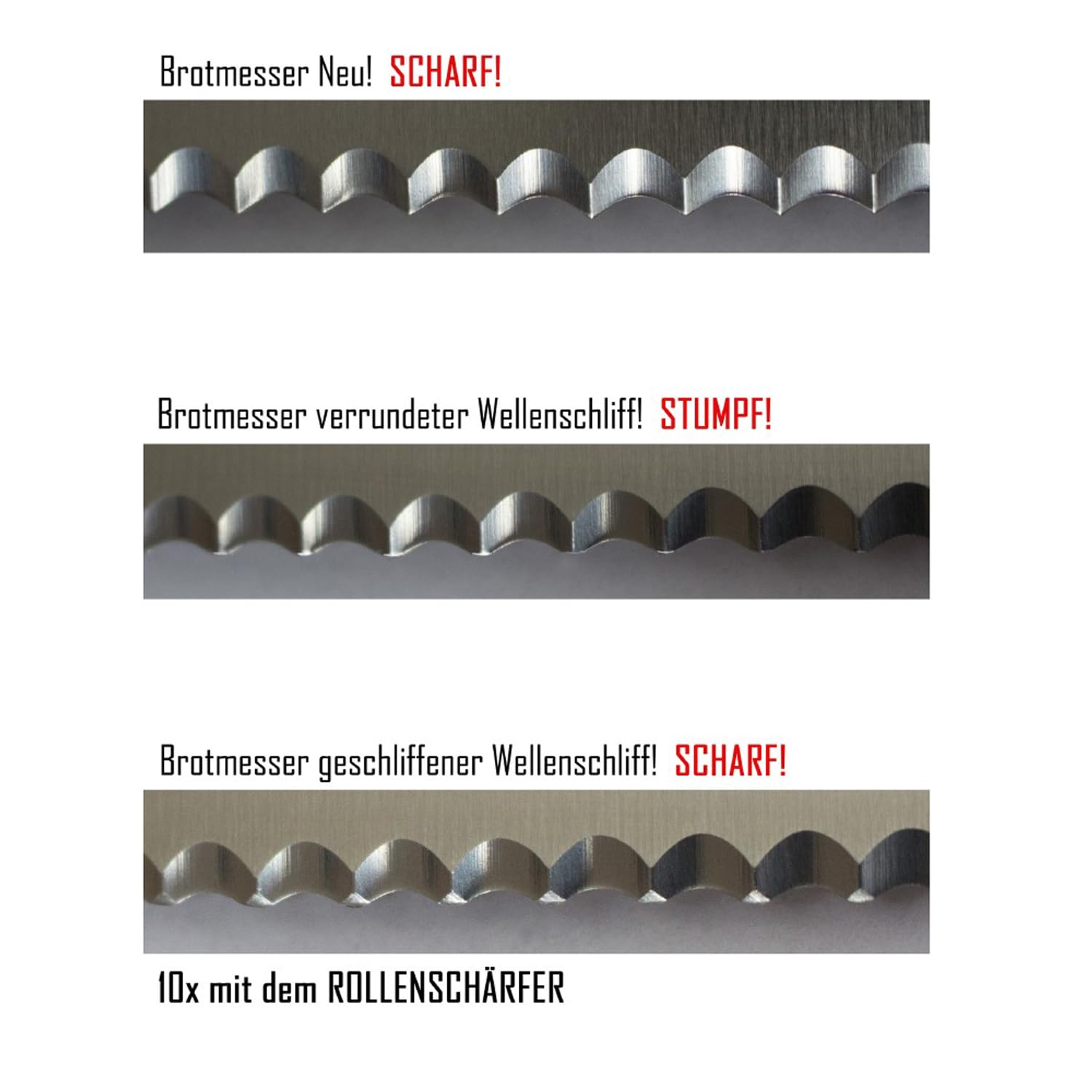 Rollenschärfer Messerschärfer X-Schliff - Titan | Exklusive Titan-Edition inklusive Mikrofasertuch, Diamantschliff & X-Schliff für den perfekten balligen Präzisionsschliff.