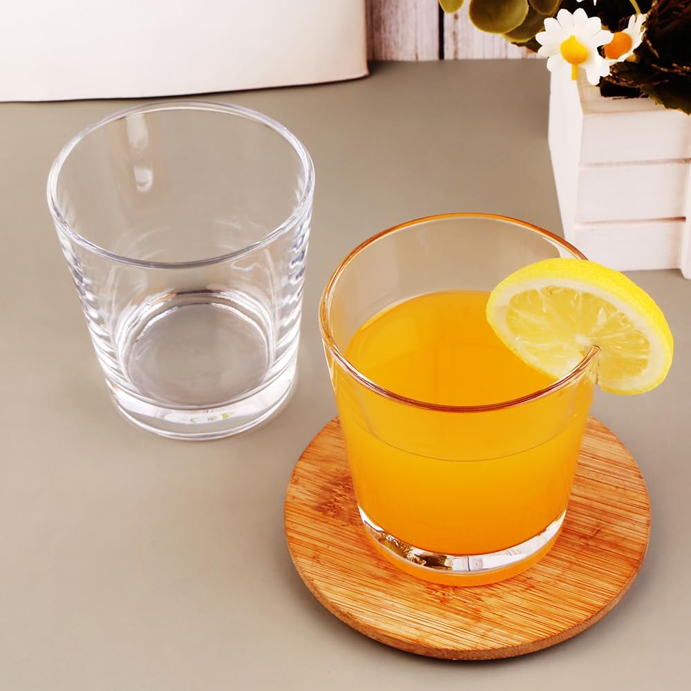 9oz Lowball Glasses, 24pc Short Glass Sets - Lead-Free Crystal Drinking Glasses for Water, Mojito, Tom Collins - Premium Bar Glassware & Cocktail Glass Set (24, Small)