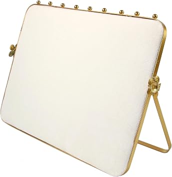 TANG SONG 10.24 Dual-Tone Metal Necklace Display Stand with Velvet Base Jewelry Holder for Retail & Home White/White
