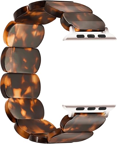 Miniatura 4 de SIBOYL Correa elástica ajustable para Apple Watch Series 10, 9, 8, 7, 6, 5, 4, 3, Ultra, 2, 1 - Correa de resina para iWatch para mujer de 1.654