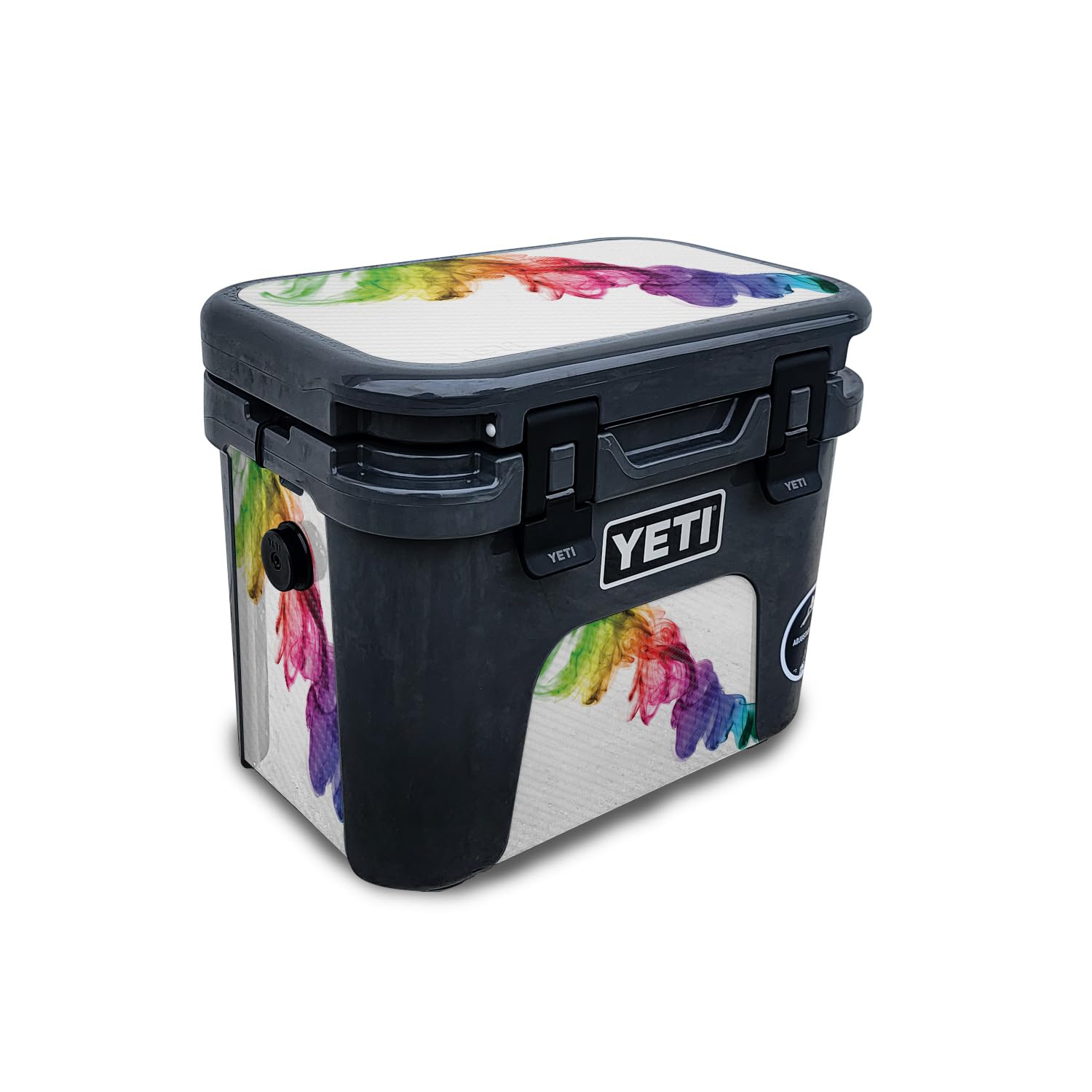 Carbon Fiber Skin Compatible with Yeti Roadie 15 Hard Cooler - Rainbow Smoke - Premium 3M Vinyl Protective Wrap Decal Cover - Easy to Apply | Crafted in The USA by MightySkins