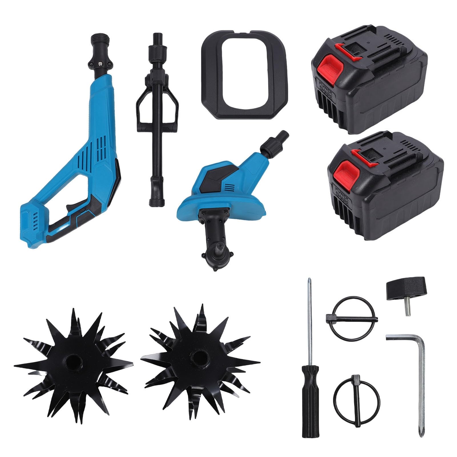 Walfront Motoculteur sans Fil 360 TR,Min, Motoculteur électrique à