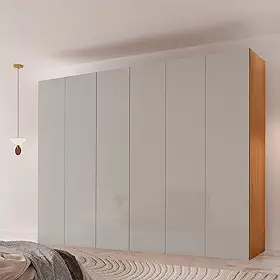 Guarda-roupa Casal 100% Mdf 6 Portas e 6 Gavetas Vision Naturalle/Off White