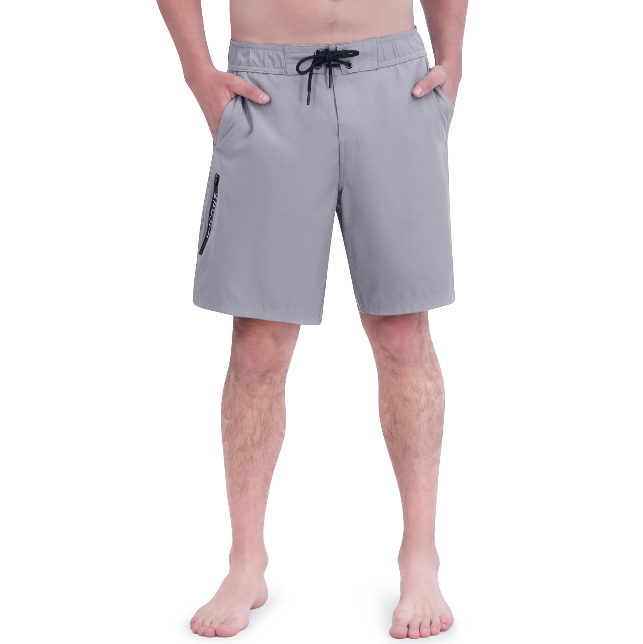 Spyder Men's Dust Standard Swim Trunks, Stretch, Quick-Dry, 9” Inseam Board Shorts, Upf+, Pockets, Brief Liner, Large
