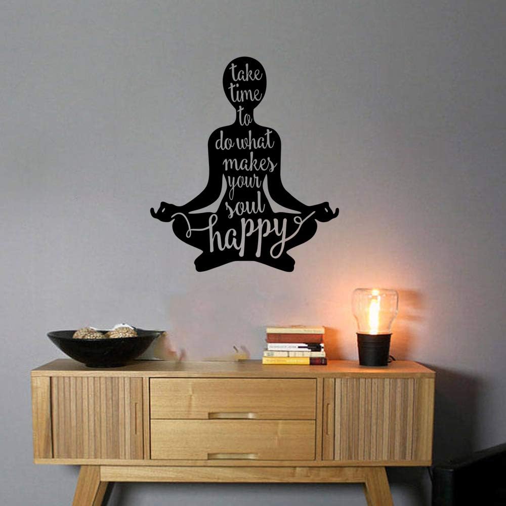 Amazon.com: FlyWallD Yoga Silhouette Wall Decals Decoration for Yoga ...