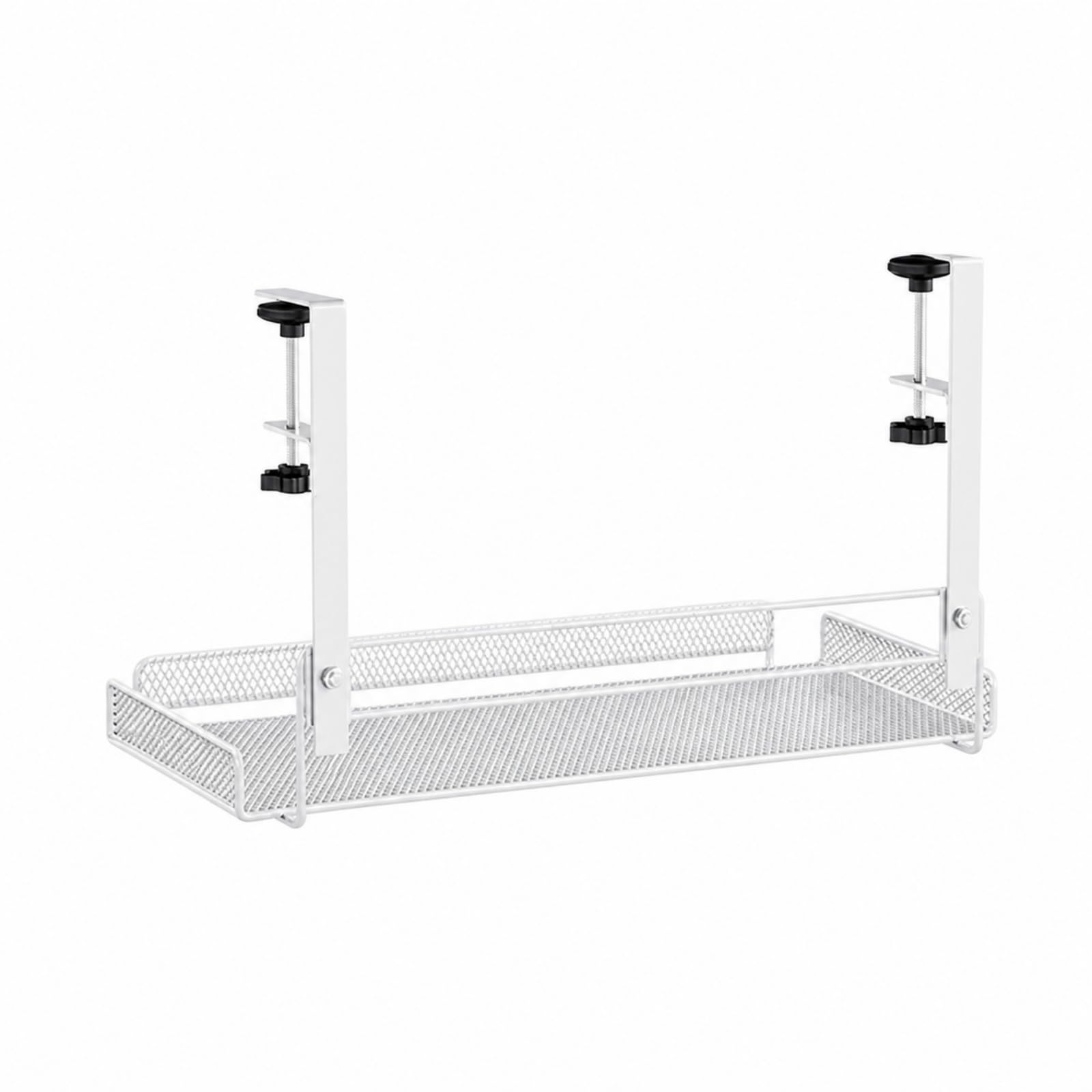 Rack Acero Al Carbono con Banja Malla Ajustable Banja Gestión Cables bajo l Escritorio Versátil para Oficina en Casa,