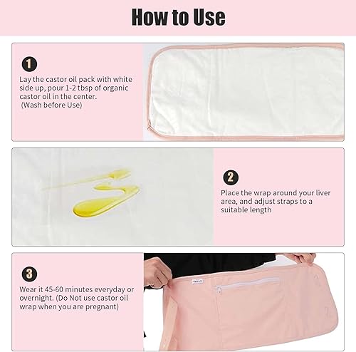 Miniatura 5 de Paquete de aceite de ricino, regalos para el día de la madre, paquetes de aceite de ricino reutilizable para desintoxicación del hígado, envoltura